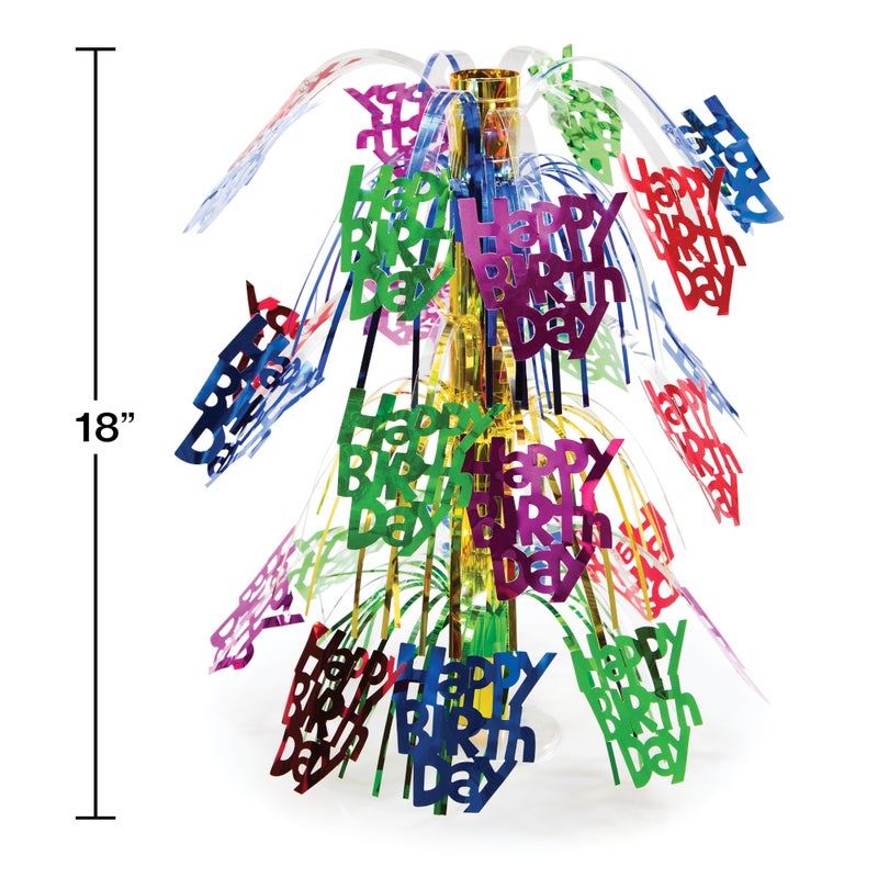 Happy Birthday Foil Spray Table Centerpiece (18")