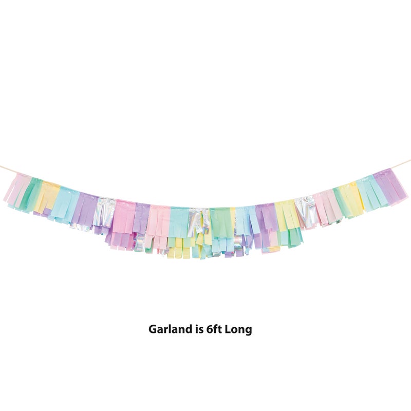 Pastel Tissue Fringe Garland (8" x 6')