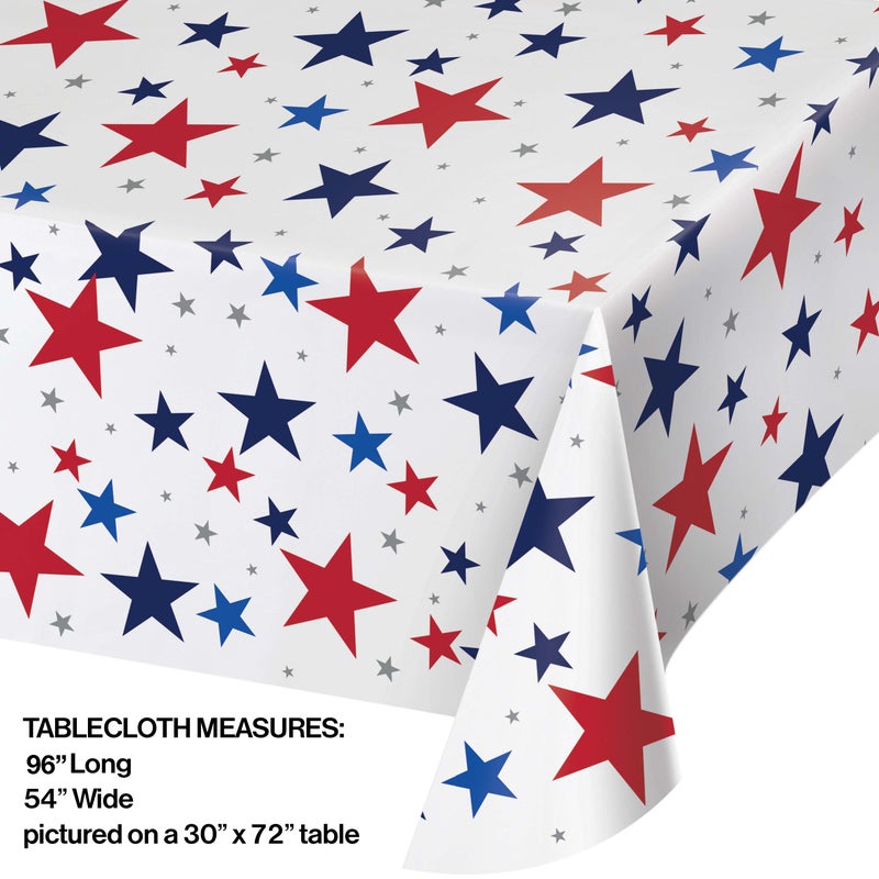 Patriotic Stars Paper Tablecover (96" x 54")
