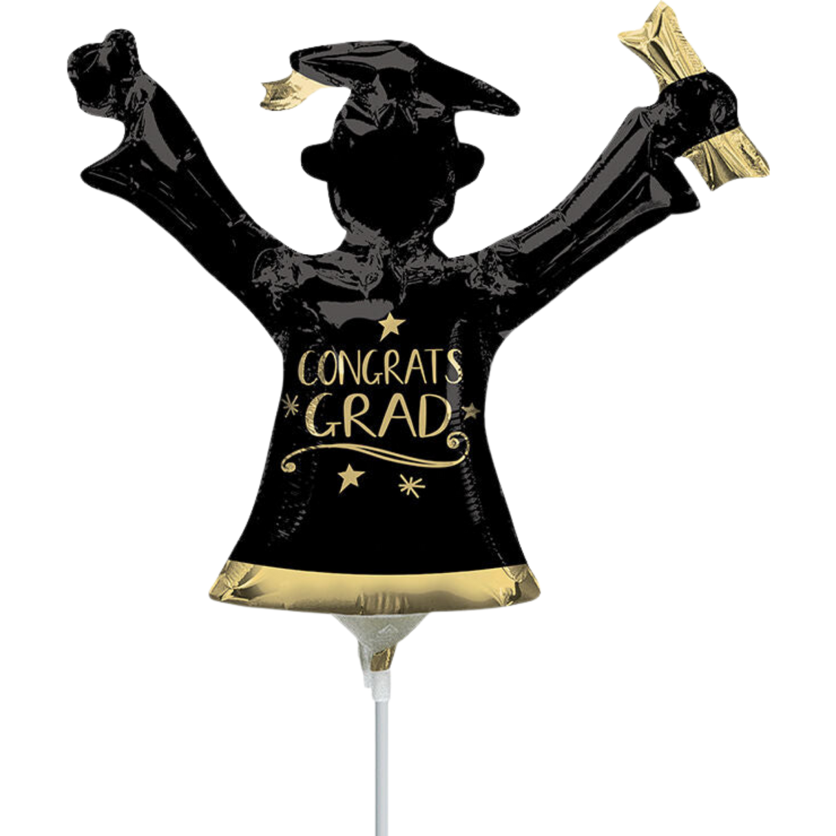 14" Congrats Grad Black and Gold Balloon