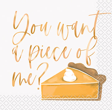 Modern Thanksgiving Pumpkin Pie Beverage Napkin, 20 ct.