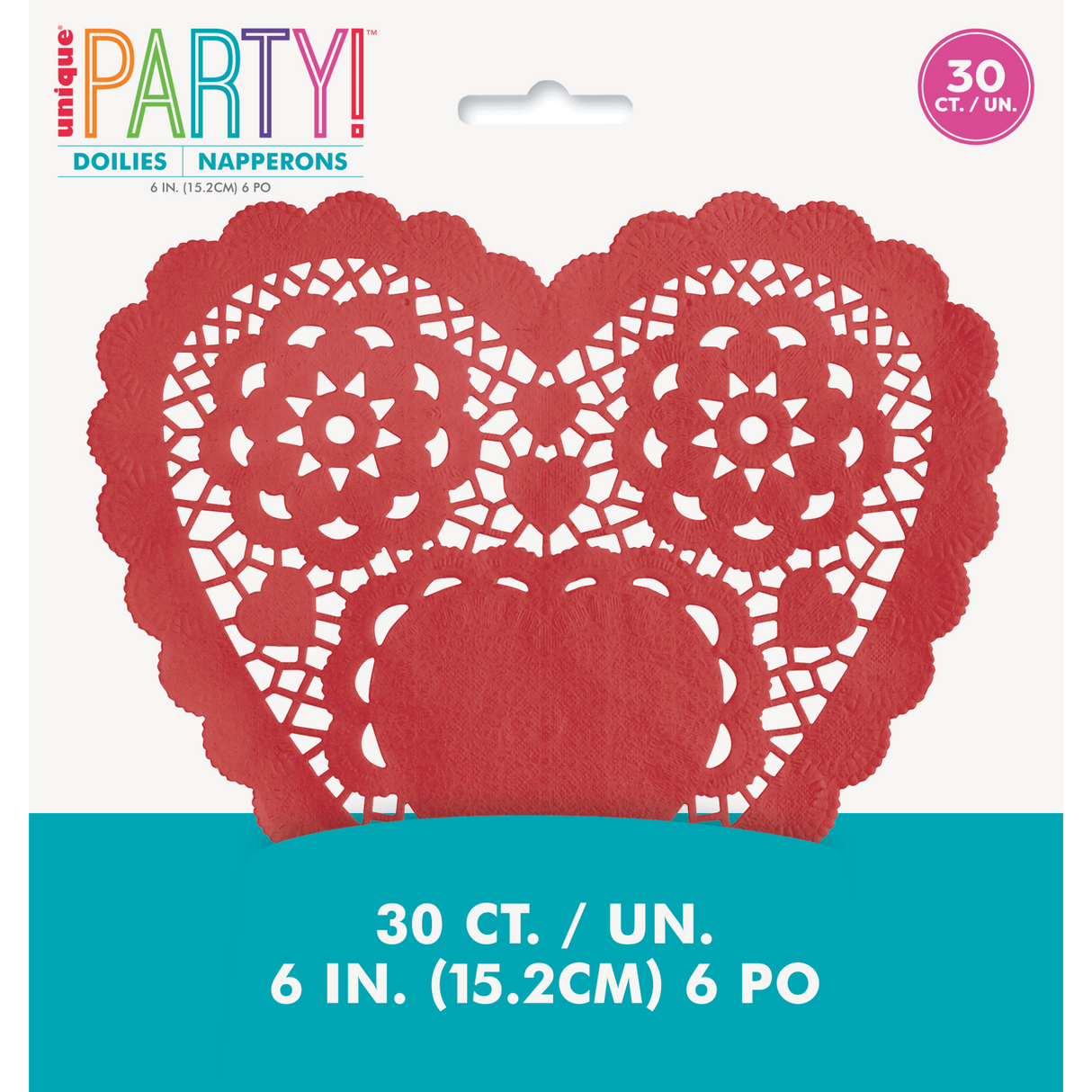 6" Red Heart Doilies (30 ct)