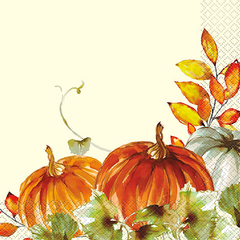 Watercolor Fall Pumpkins Tableware Set