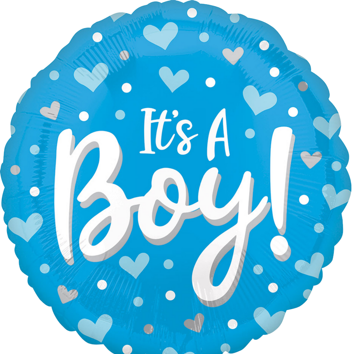 9" It's A Boy Hearts Balloon
