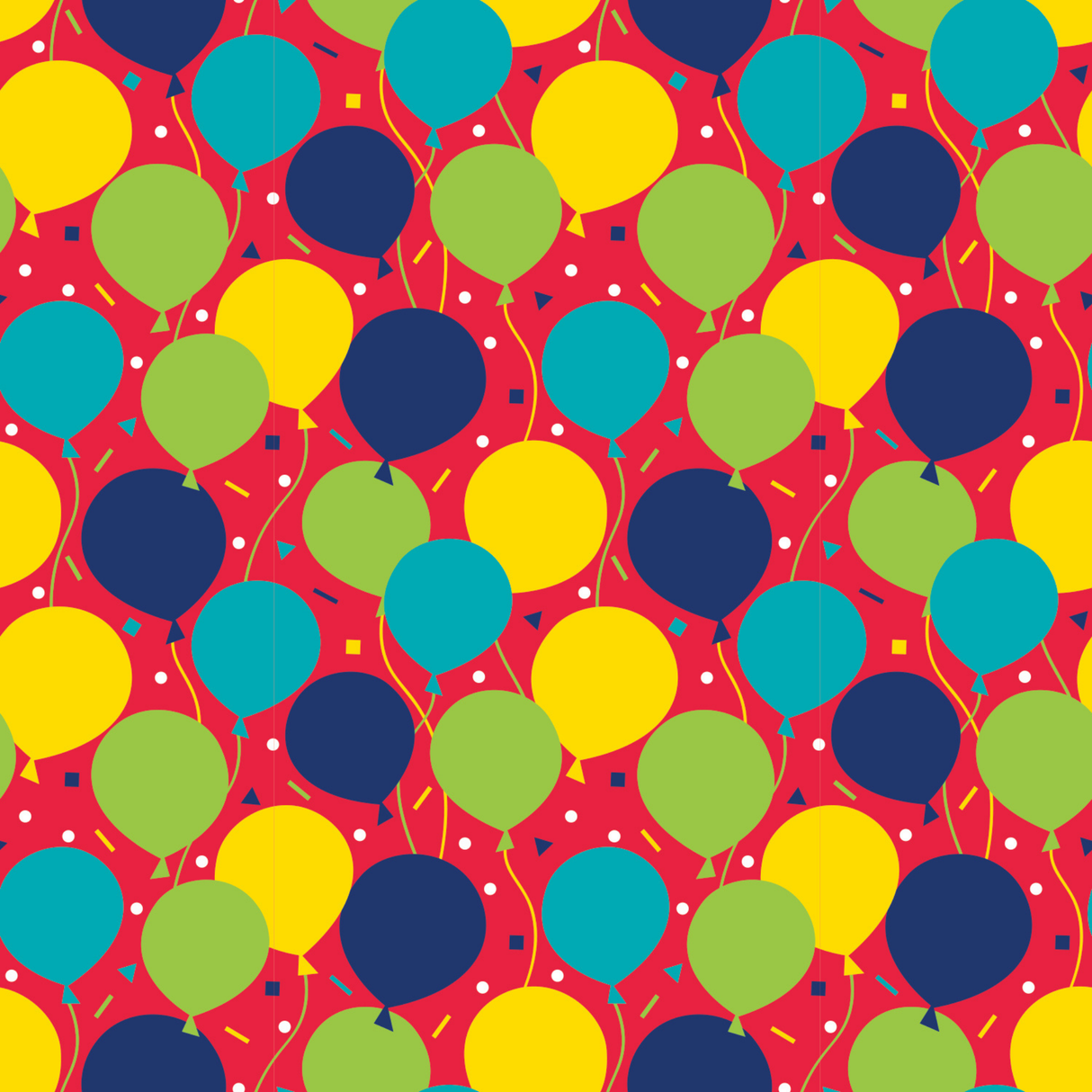 Balloon Party Birthday Gift Wrap (30" x 5')