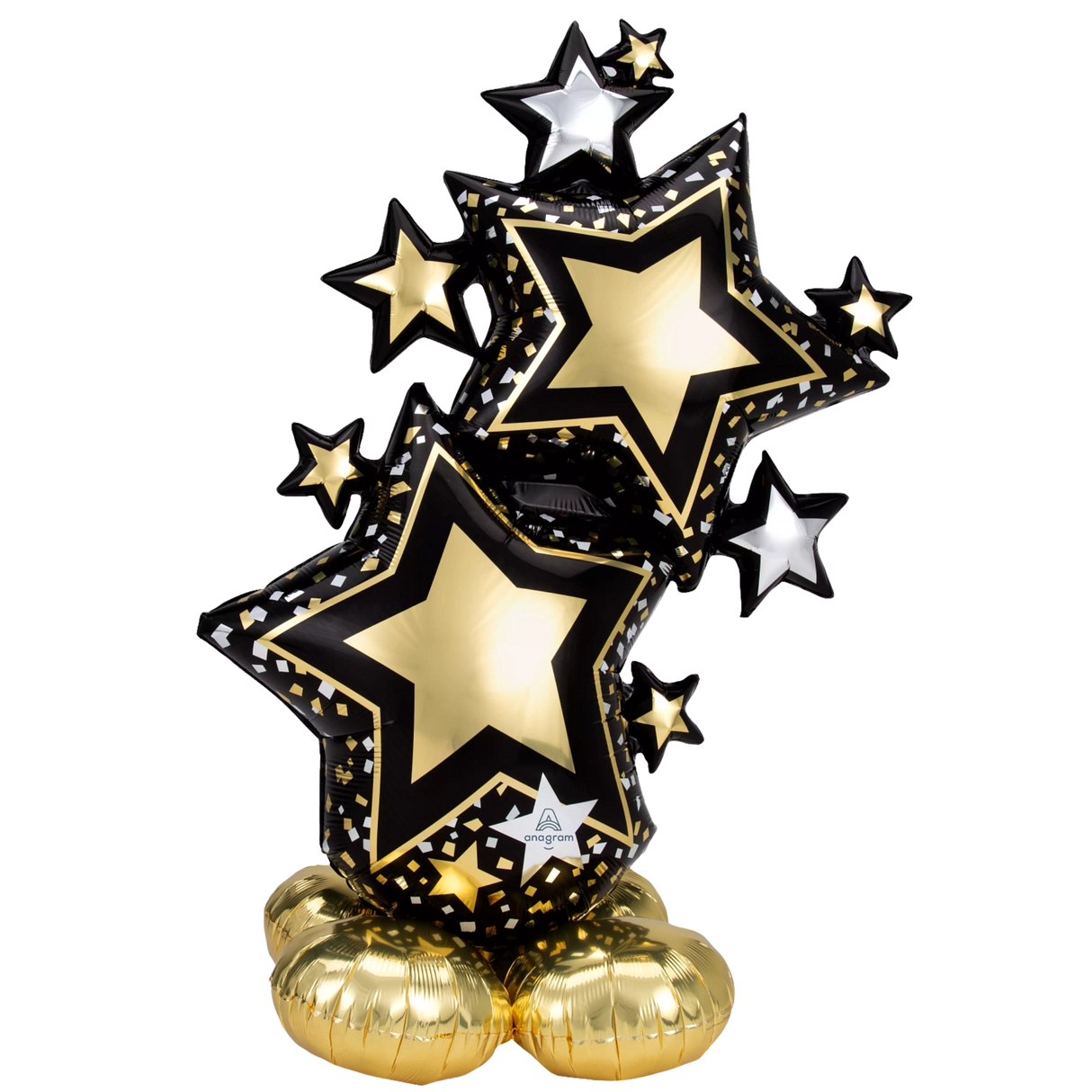 59" Black and Gold Star Cluster Airloonz