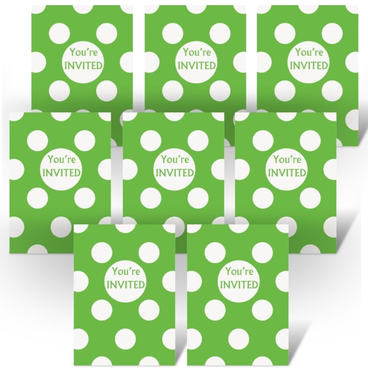 Lime Green Dots Invitations (8 ct.)