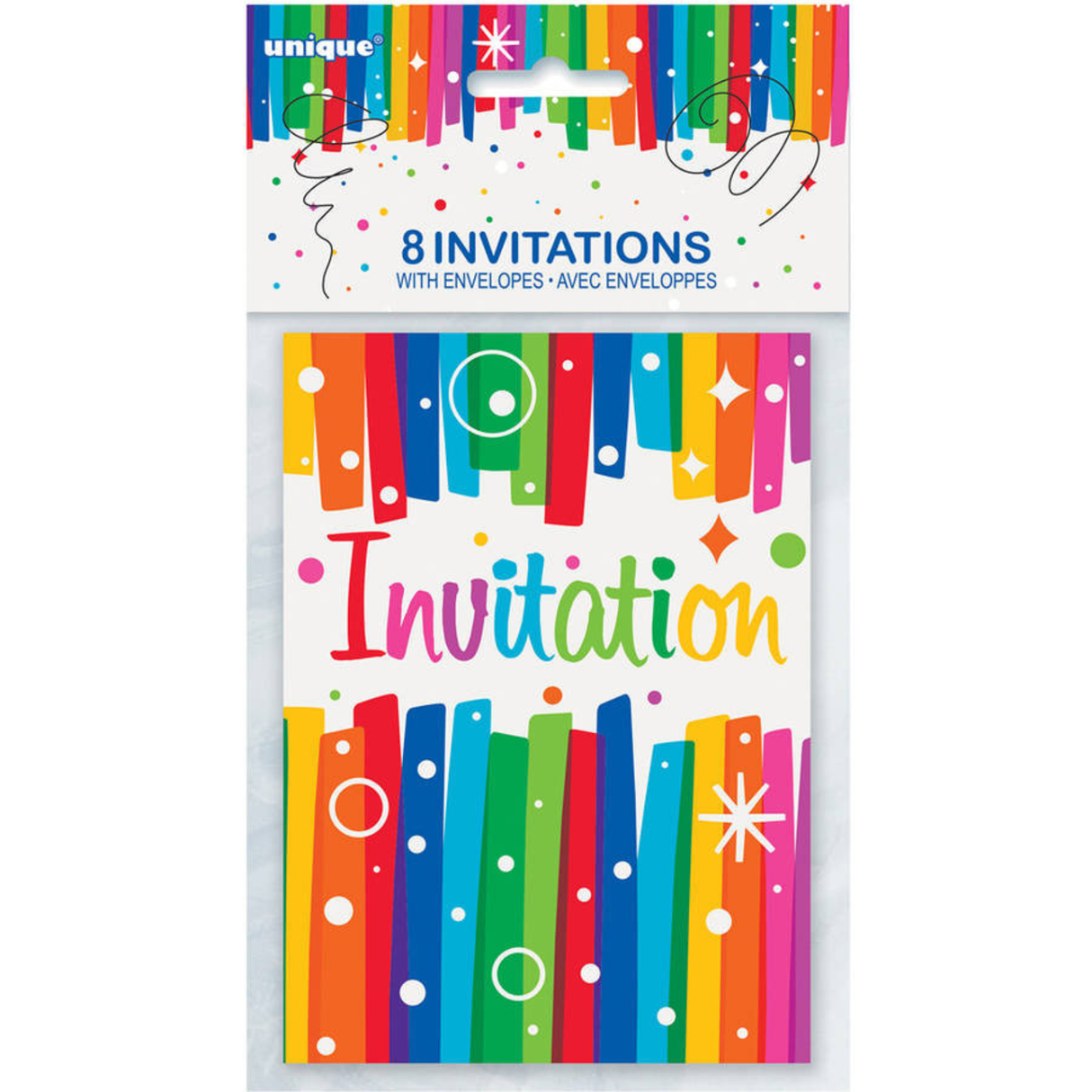 Rainbow Ribbon Birthday Invitations (8 ct)