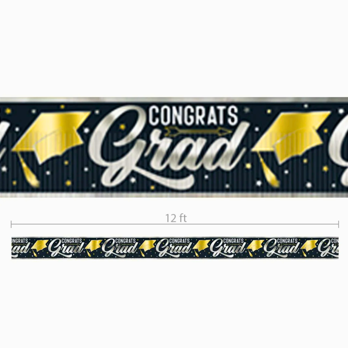 Stars & Caps Grad Foil Fringe Banner