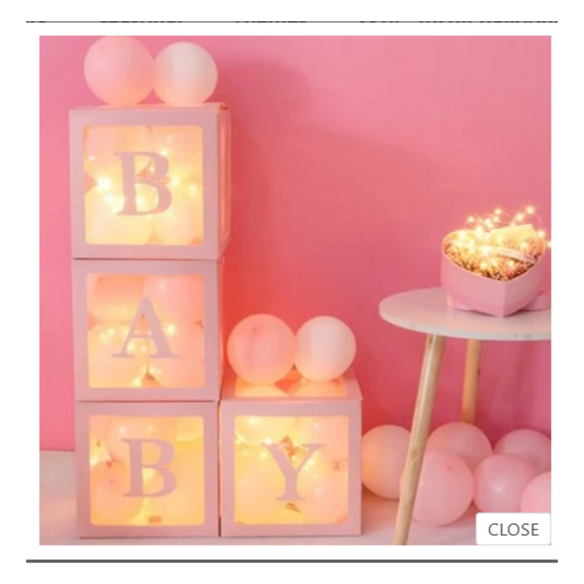 Pink Baby Balloon Box Set of 4