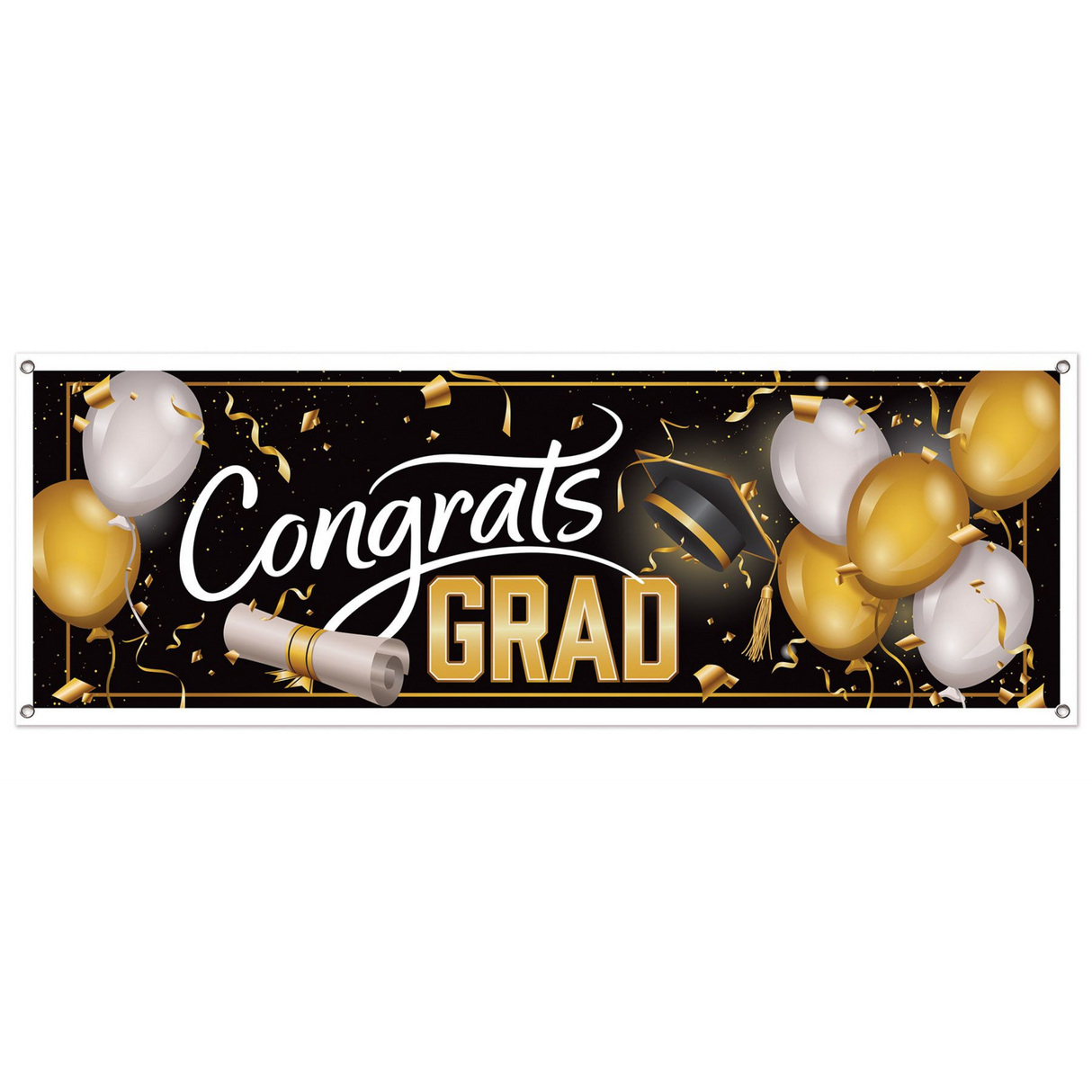 Congrats Grad Sign Banner 5' x 21"