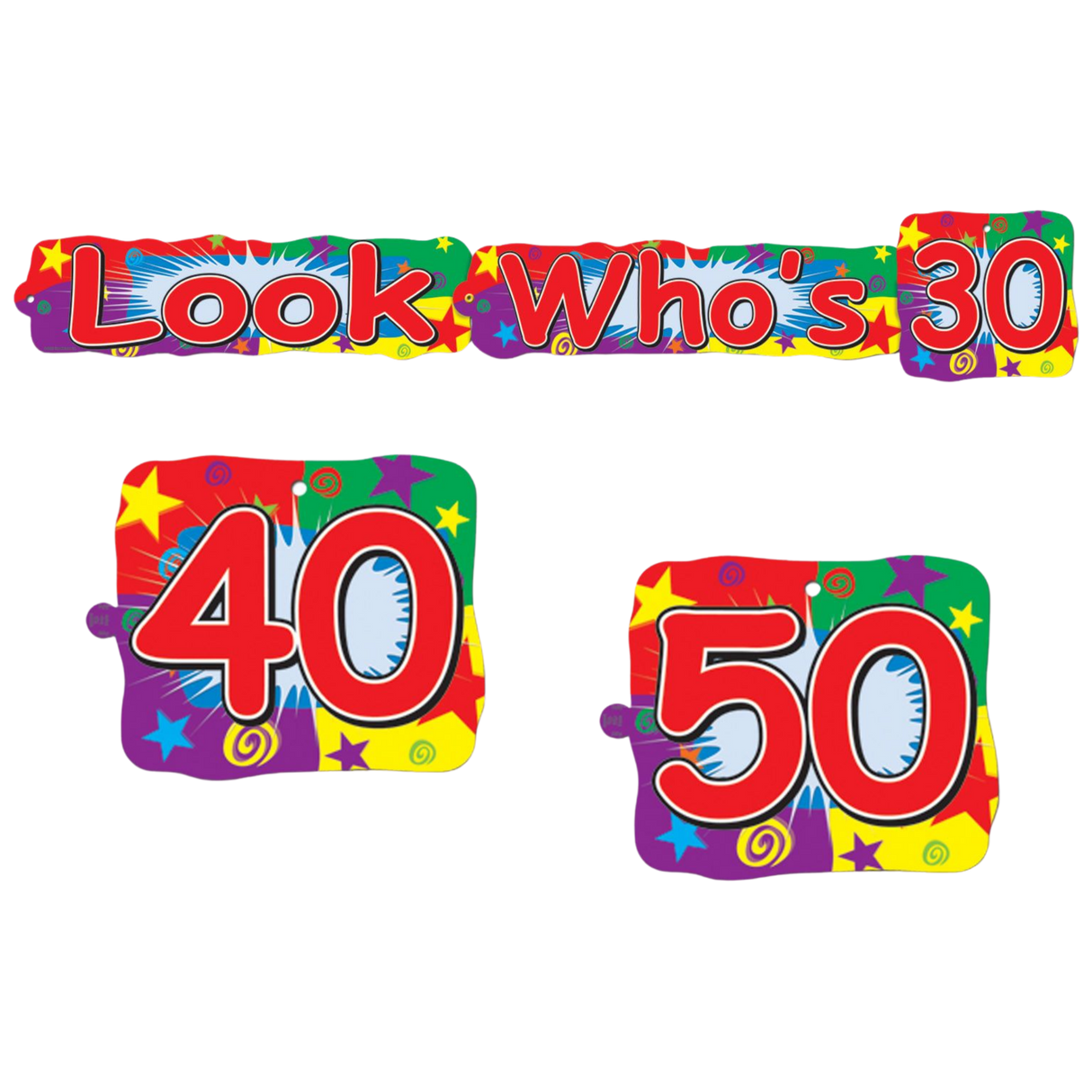 Look Who's (30/40/50) Cutout Streamer