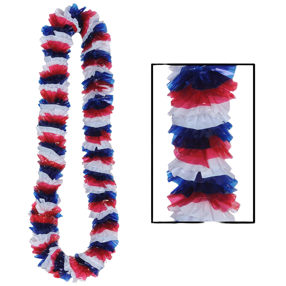 Soft-Twist Patriotic Poly Leis, 4 pack