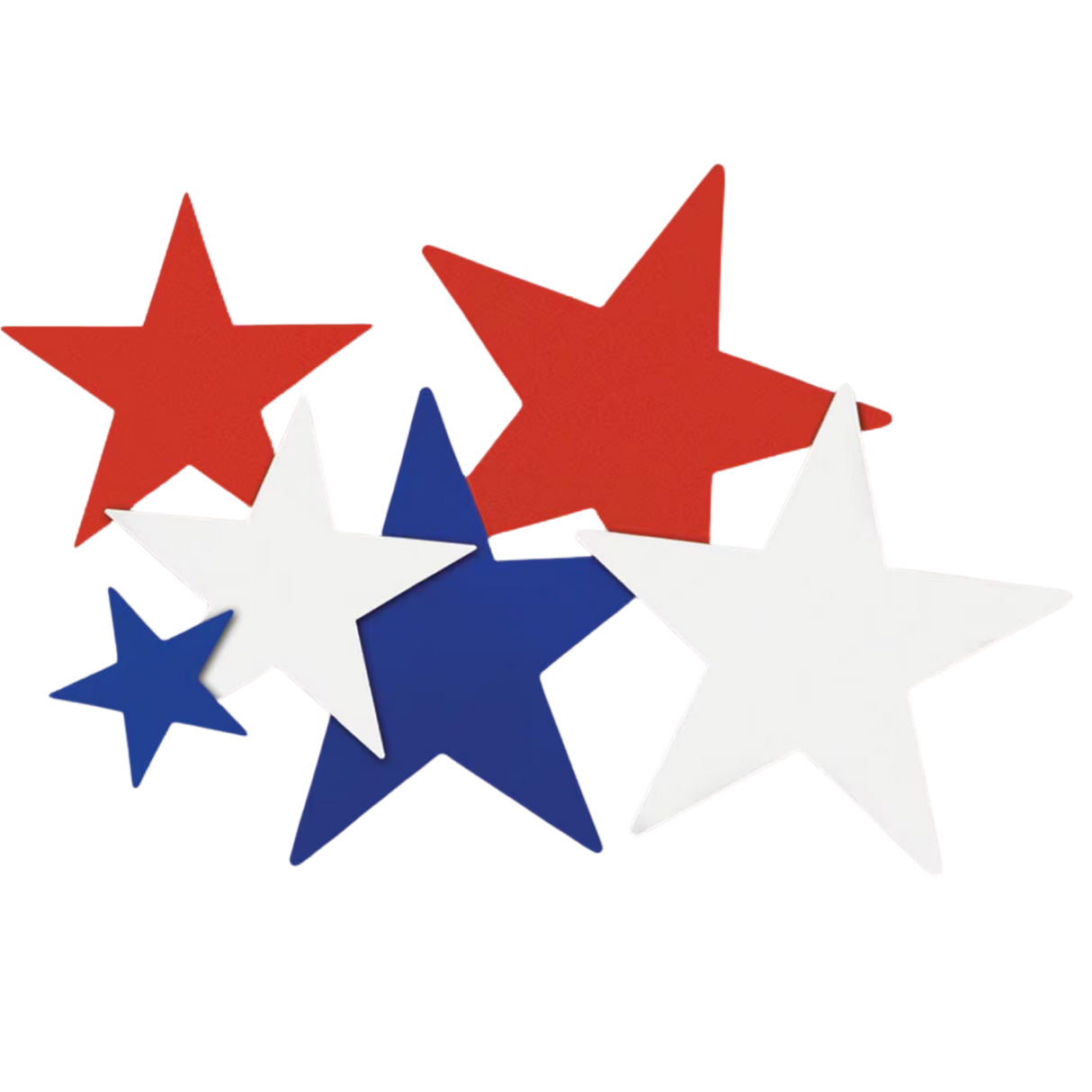 Star Cutouts, Red, White & Blue, 9 ct