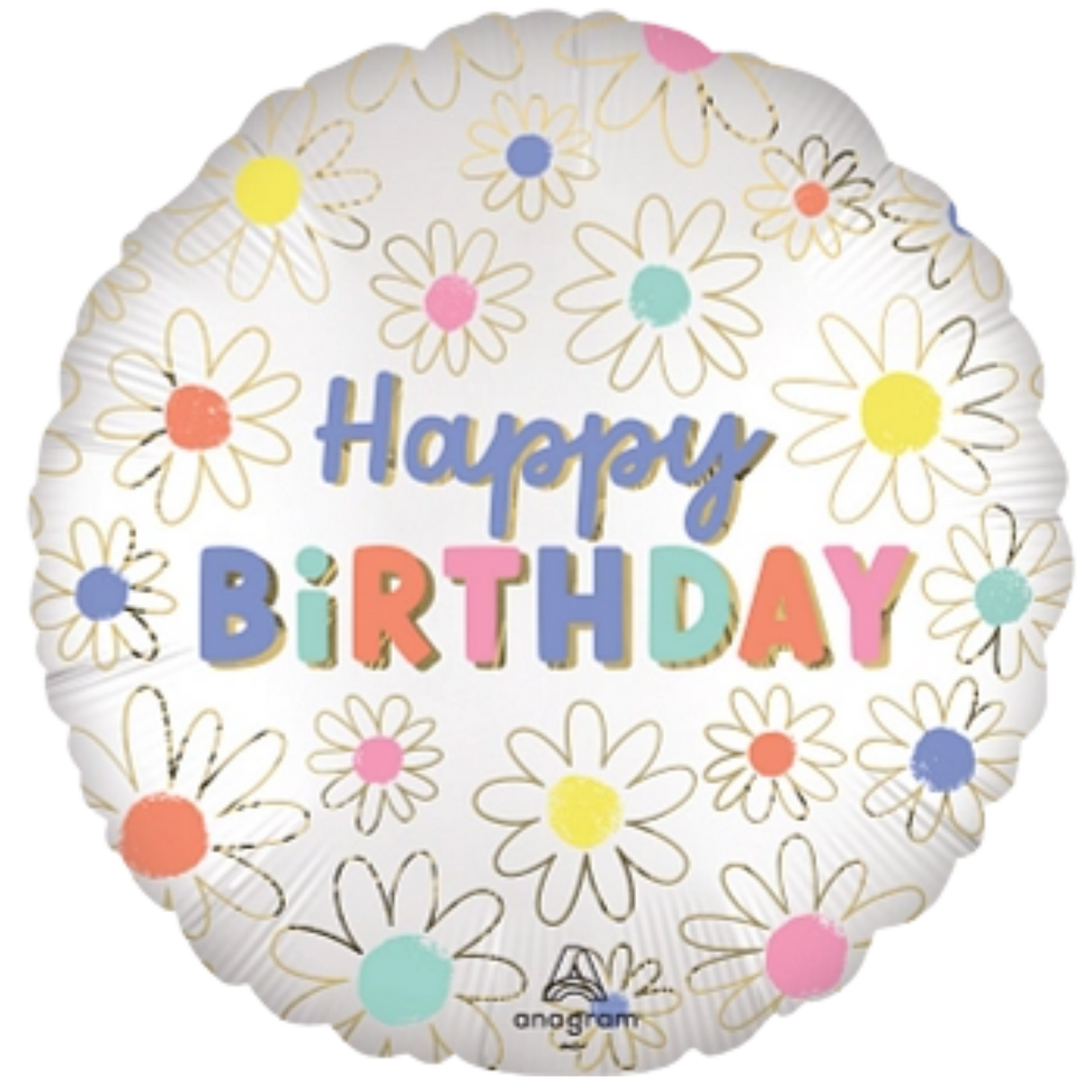 18" Satin Daisies Happy Birthday