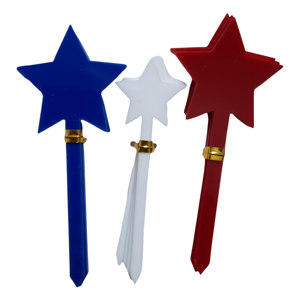 Patriotic Stars Plastic Cake Toppers, 12 ct