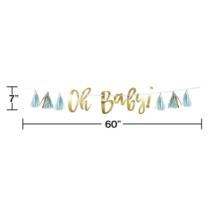 Oh Baby Tassel Banner, Blue