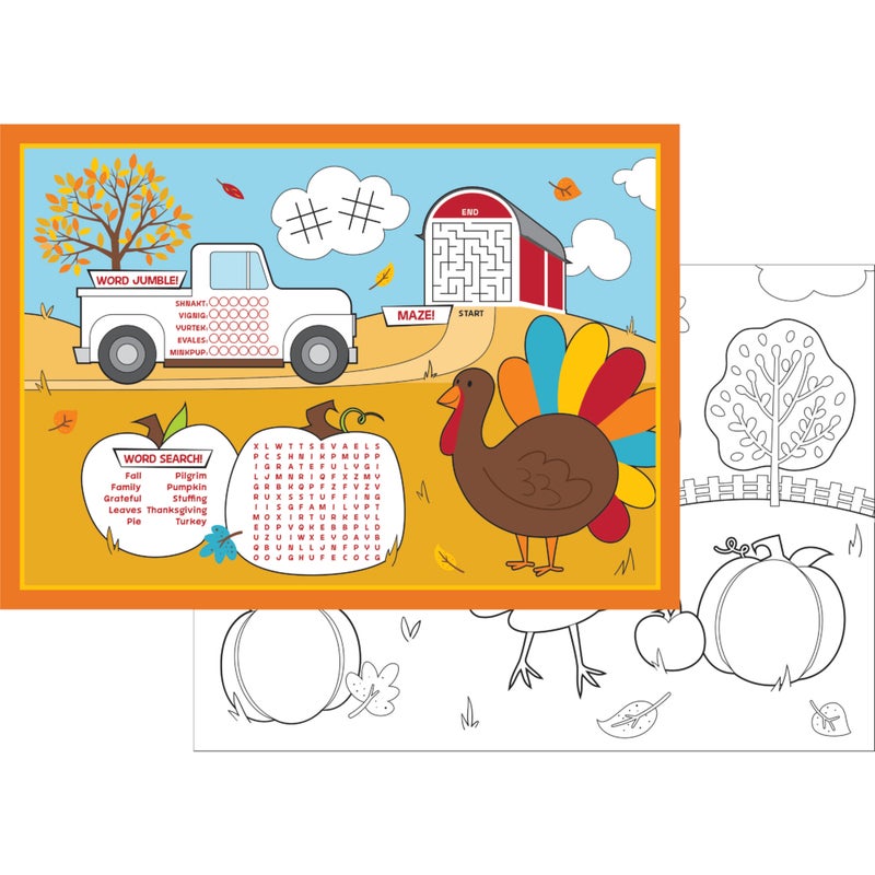 Fall Fun Activity Placemat, 8 Count