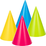 Party Hats, Neon Colors, 8 count