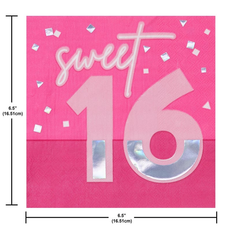 Foil Pink Napkin Set