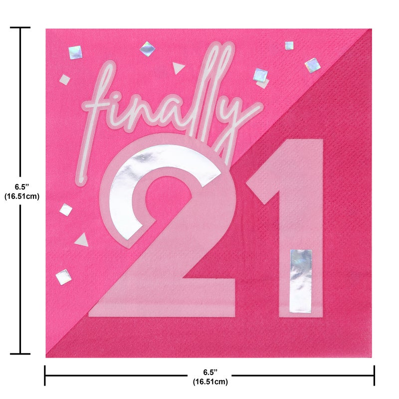 Foil Pink Napkin Set