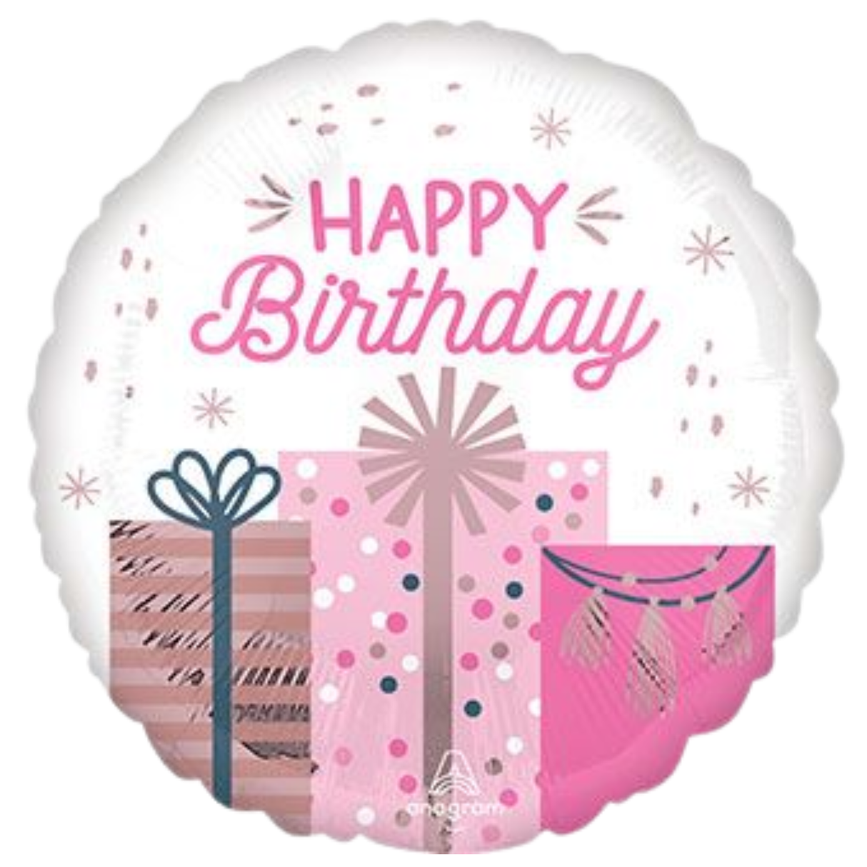 Happy Birthday Pastel Gift Box Balloon