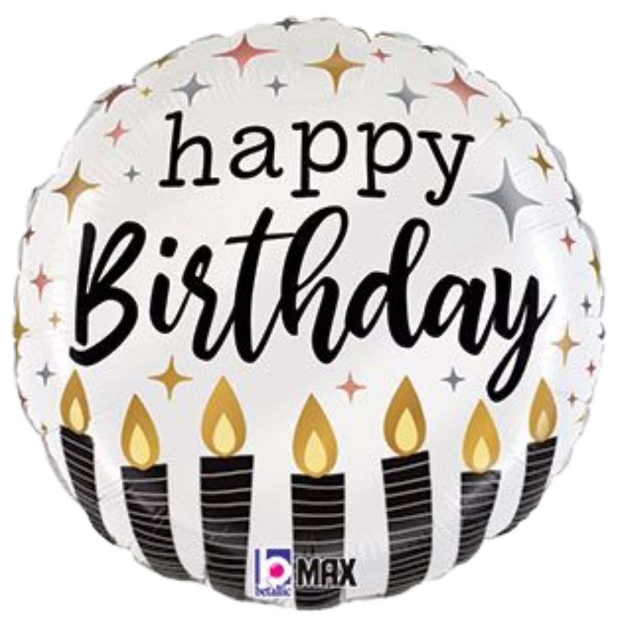 Satin Metallic Birthday Black Candles