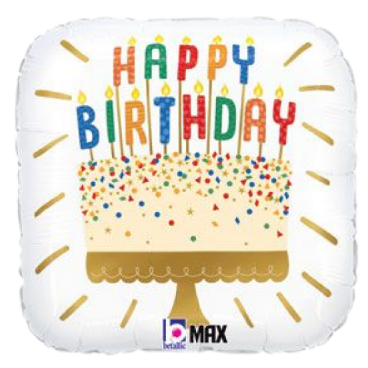 Birthday Cake & Candles Square