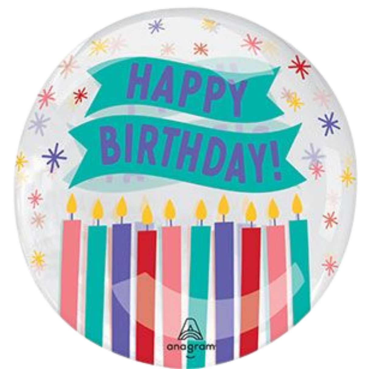 Birthday Candles & Stars Clearz, 18"