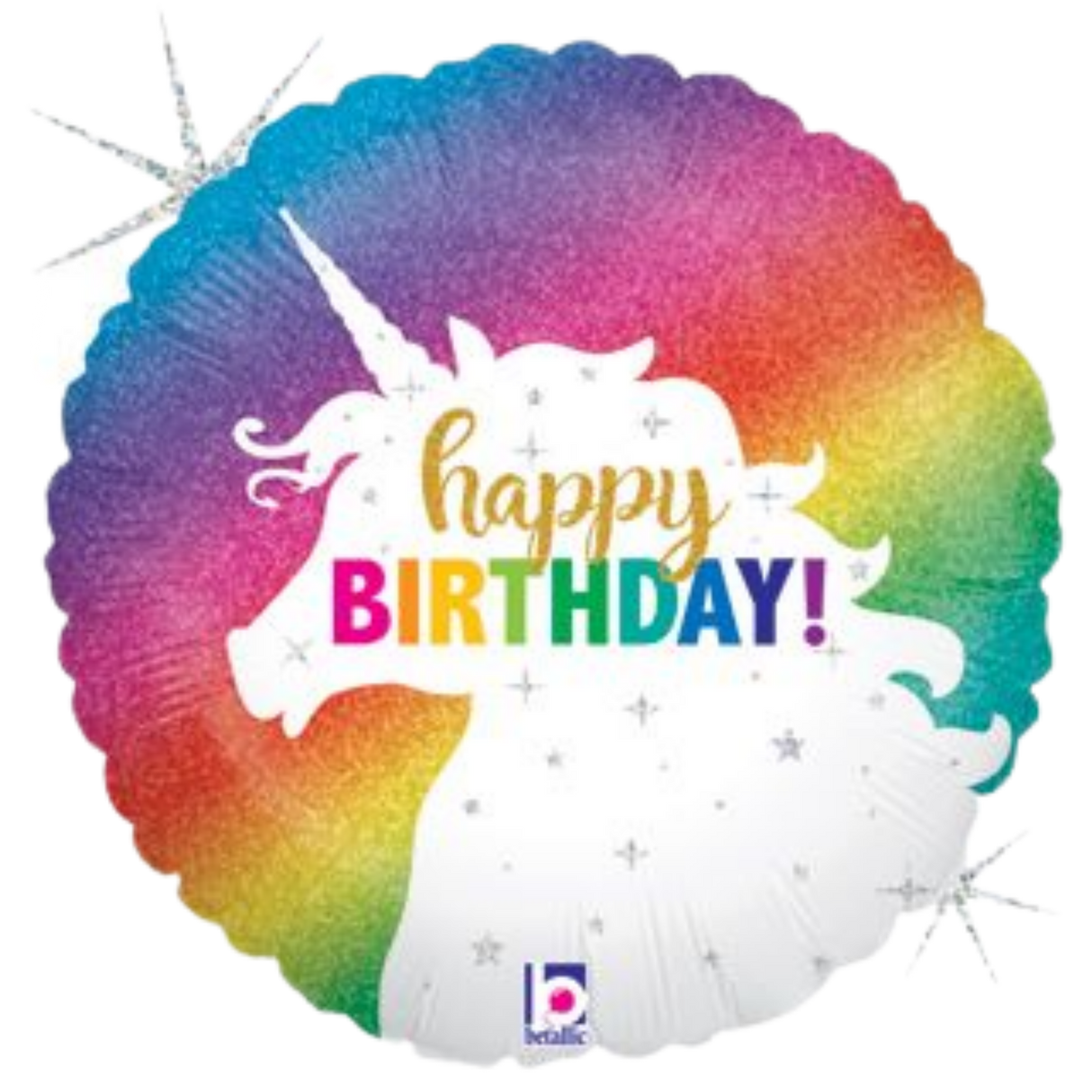 HBD Glittering Unicorn Holographic