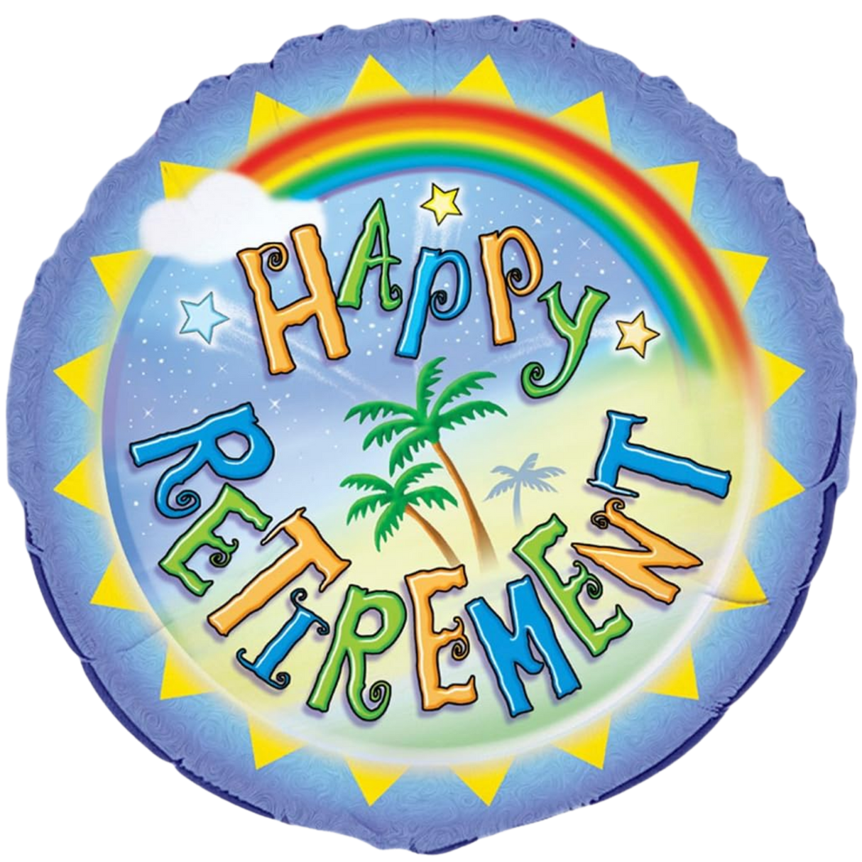 Happy Retirement Rainbow and Palm Tree
