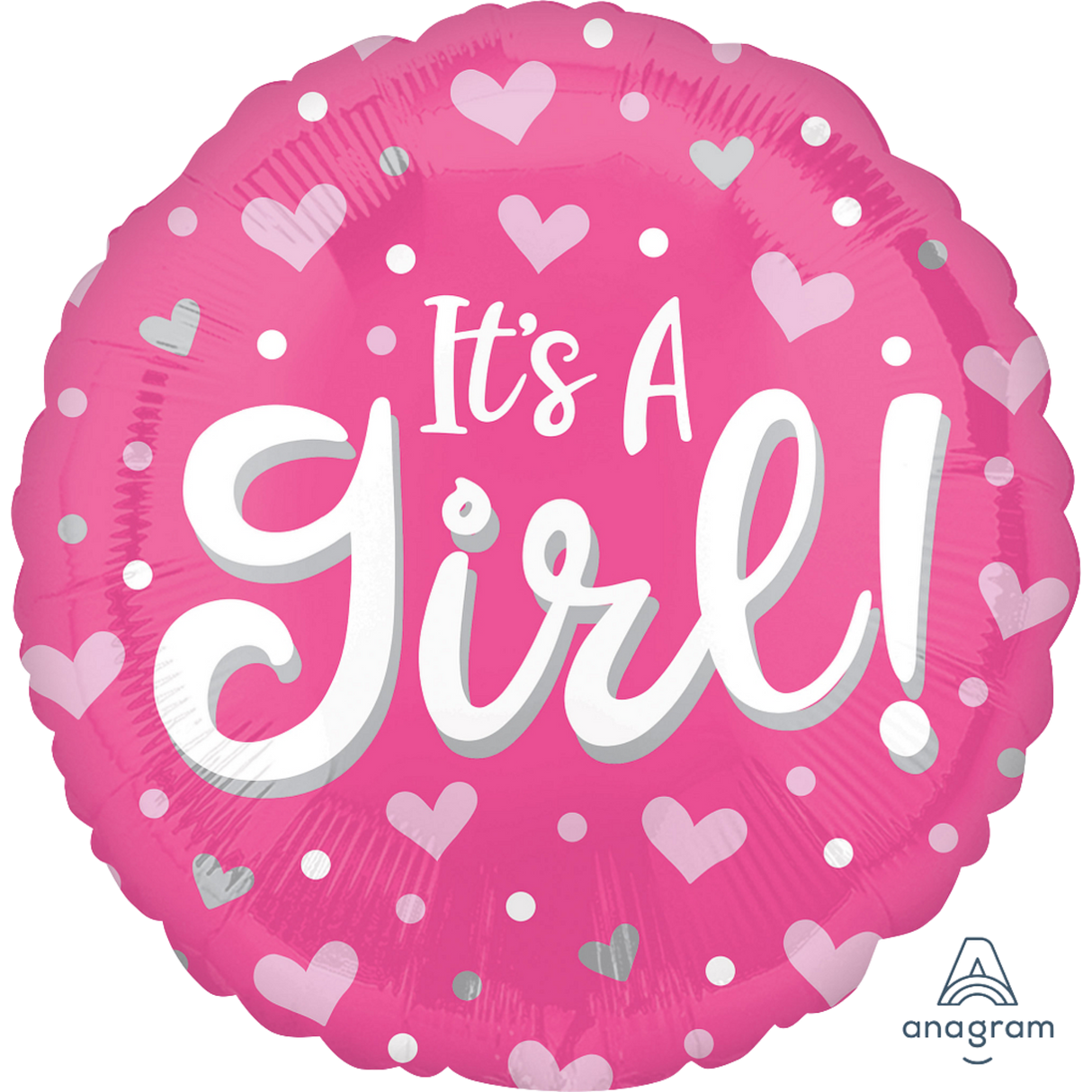 It's a Girl Hearts & Dots Balloon