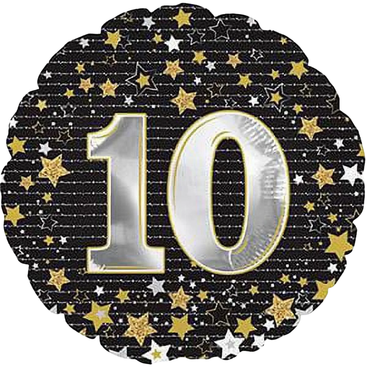 Gold Stars 10 Balloon