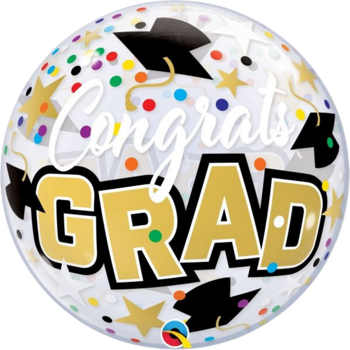 22" Congrats Grad Stars/Dots Bubble