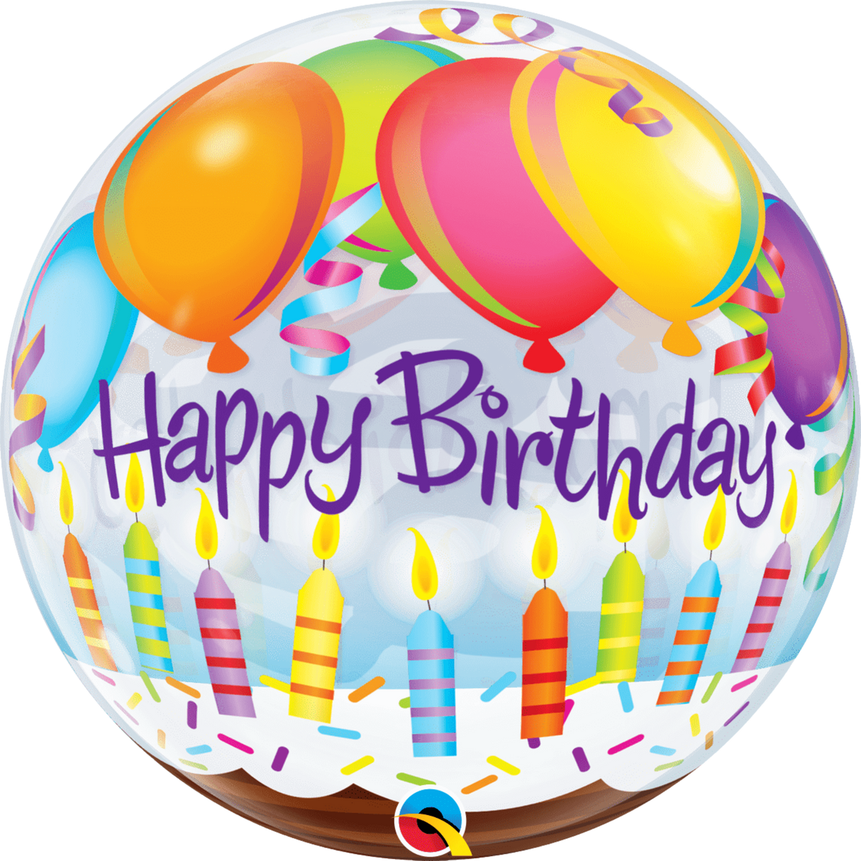 22" HBD Balloons & Candles Bubble