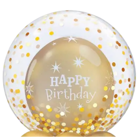 24" Gold Confetti Deco Bubble
