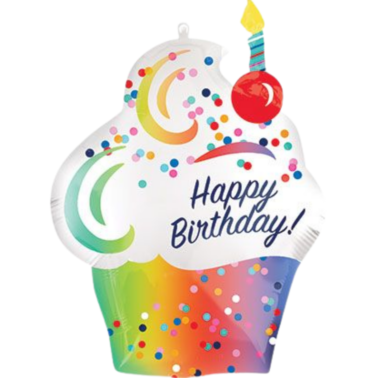 27" HBD Rainbow Cupcake