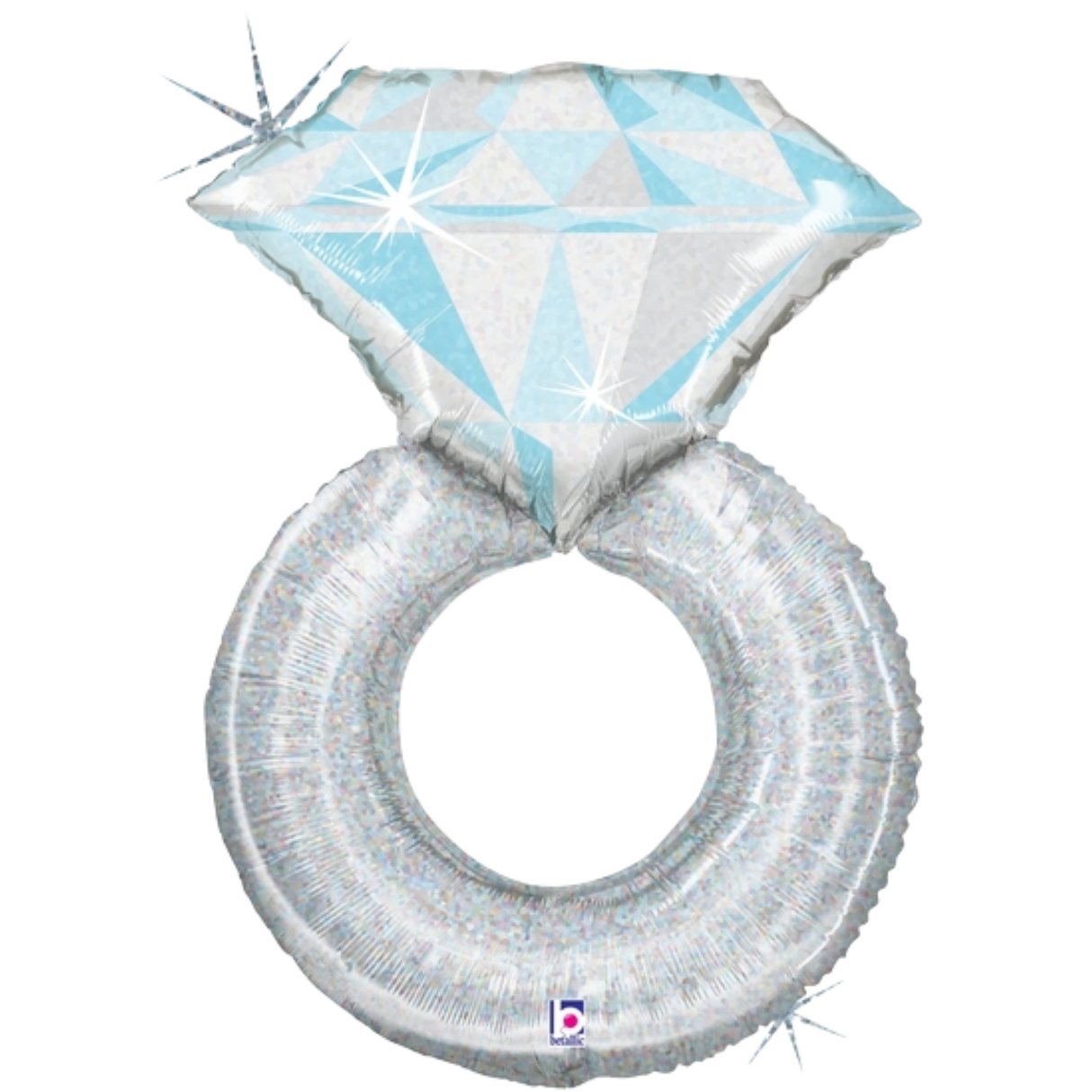 Wedding Ring Balloon, Silver