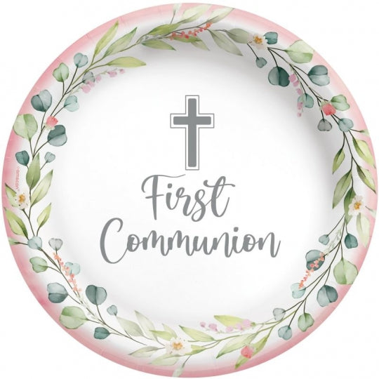 My First Communion, 10 inch Plate, Pink