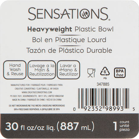 Sensations Heavyweight Plastic Bowl (30 oz.)