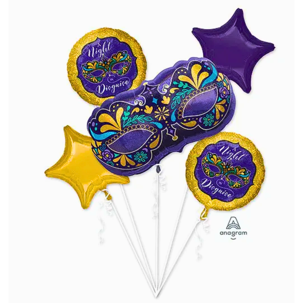 A Night in Disguise Bouquet of 5 Balloons