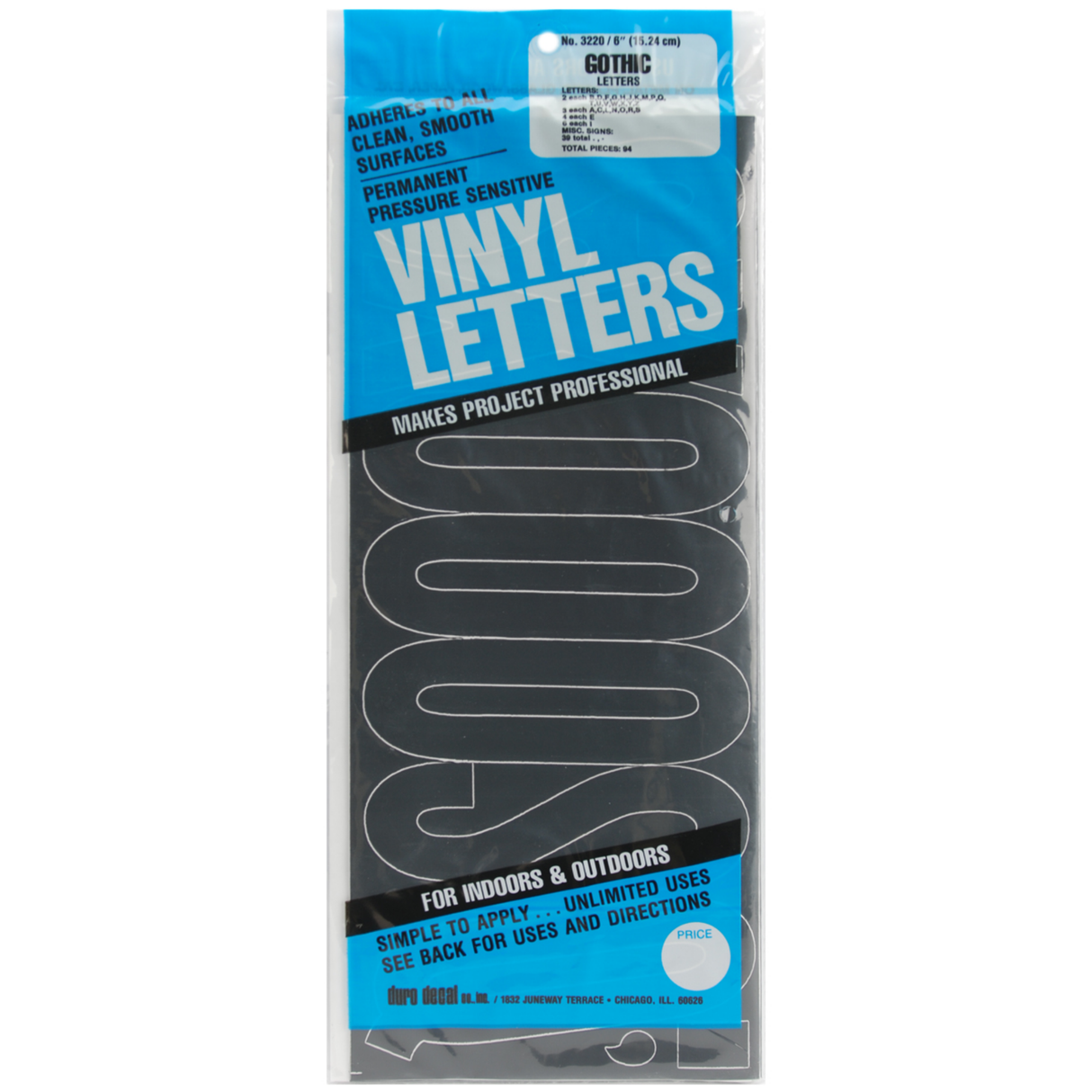 Vinyl Letters, 6" Black