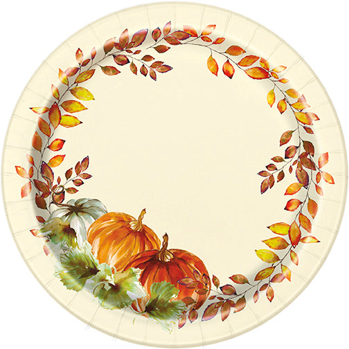 Watercolor Fall Pumpkins Tableware Set