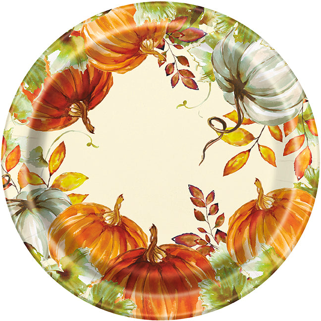 Watercolor Fall Pumpkins Tableware Set