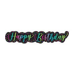 Neon Script Bday Birthday Banner
