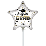 9" Congrats Grad Diffused Ombre Star Balloon
