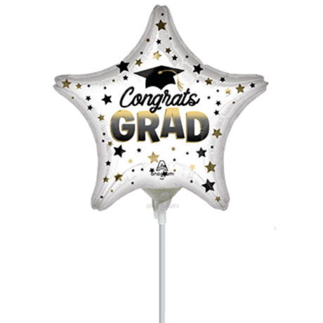 9" Congrats Grad Diffused Ombre Star Balloon