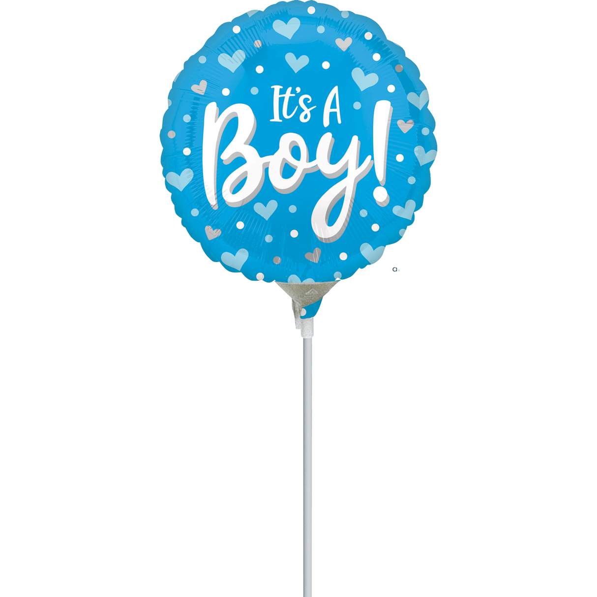 9" It's A Boy Hearts Balloon