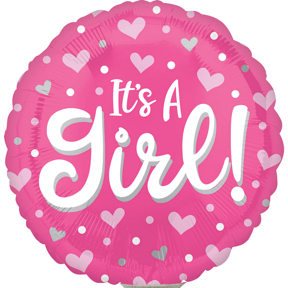 9" It's A Girl Hearts Balloon