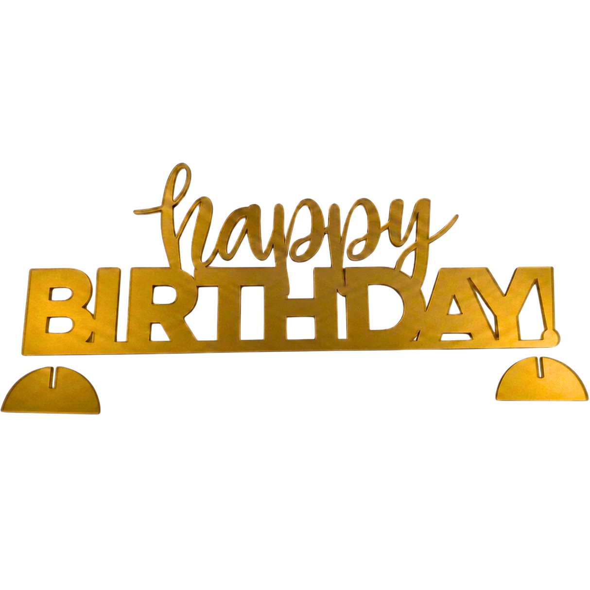 Gold Happy Birthday Acrylic Centerpiece (15" x 5")